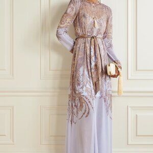 ZIMMERMANN Belted printed chiffon maxi dress